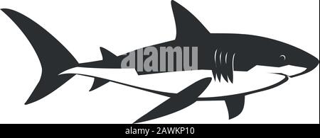 Abbildung eines Schwimmprofilhais Stock Vektor