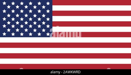 Nationalflaggen der Vereinigten Staaten von Amerika. Offizielle Farben und Anteil der Flagge der USA.Vector Illustration Stock Vektor