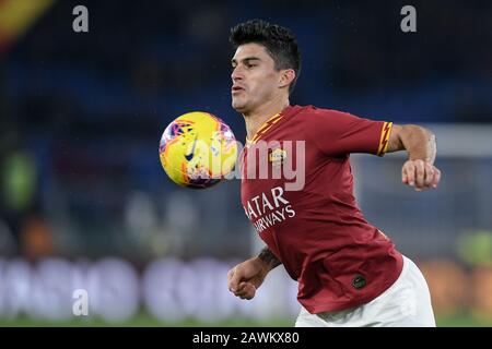 Rom, Italien. Februar 2020. Diego Perotti von AS Roma beim Serie-A-Spiel zwischen Roma und Bologna im Stadio Olimpico, Rom, Italien am 7. Februar 2020. Foto von Giuseppe Maffia. Kredit: UK Sports Pics Ltd/Alamy Live News Stockfoto