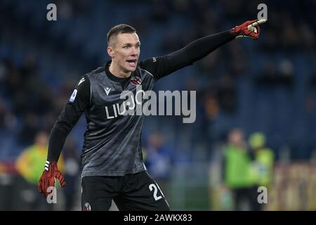 Rom, Italien. Februar 2020. Lukasz Skorupski von Bologna während des Serie-A-Spiels zwischen Roma und Bologna im Stadio Olimpico, Rom, Italien am 7. Februar 2020. Foto von Giuseppe Maffia. Kredit: UK Sports Pics Ltd/Alamy Live News Stockfoto