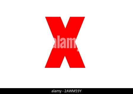 Rotes Kreuz isoliert auf weißem Hintergrund Stockfoto