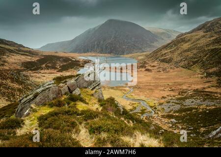 Llyn Idwal im Snowdonia National Park, Wales Stockfoto