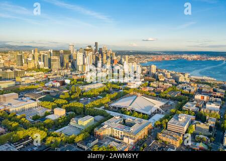 Luftbild der Stadt Seattle von Königin Anne Stockfoto