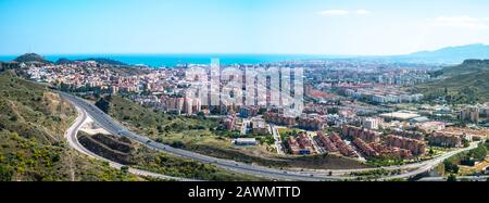 Panoramablick über die Stadt Málaga, Andalucia, Spanien Stockfoto