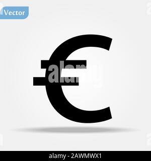 Euro-Vektor-Symbol, Geldsymbol. Einfaches, flaches Design für Web- oder mobile Anwendungen Stock Vektor