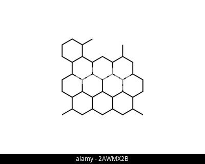 Bienen, Honig, Wabensymbol. Vektorgrafiken, flaches Design. Stock Vektor