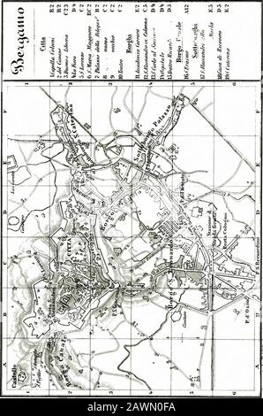 Italien: Handbuch für travellersFirst Teil, Norditalien. In der Nähe eines hübschen Brunnens. Auf der Rückseite des Broletto befindet sich die sita-ted .S. Maria Maygiore, die 1173 im Stil der Romanik errichtet wurde (Eingang auf der S.-Seite), mit alten Portalen, von Löwen getragenen Seitenwänden, auf der N- und S.-Seite. An die ehemalige schließt sich die Fassade der Kapelle der Colleoni an. Die interiorenthält einige alte Bilder, feine *geschnitzte Arbeiten an den Chorhalmen, bewundernswertes eingelegtes Holz (Intarsien) der Bergamasque Giov.Franc. Capo Ferrato, das schöne Denkmal der gefeierten? Ommoser Donizetti von Bergamo (d. 1848), Stockfoto