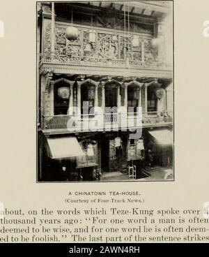 Die Geschichte der Pilgerreise nach Washington Commandery, No1, Knights Templar, Hartford, Connto das neunundzwanzigste Dreijahres-Konklave der großen Einfriedung von Tempelrittern der Vereinigten Staaten von Amerika, das in der Stadt San Francisco, Kalifornien, vom vierten September bis zum zehnten September, neunzehnhundertvierundvierundvierundvierzigjährigen September abgehalten wird. ST. Franziskus. So unendlich viele Vielfalt, dass er vielleicht sogar ein wenig einen Tiie-Orient vor seinen Toren findet. Er muss nur seine Schritte nach Chinatown drehen. Der Moment, in dem Lüge in seine engen Gassen kommt, stolblingnow und dann über ein bisschen Tee-Brust-Bedeckung oder ein Iiliiece einer Emjity gin.se Stockfoto