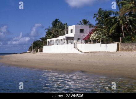 Peponi Hotel am Strand, in der Nähe der Altstadt von Lamu, Insel vor der Küste des Indischen Ozeans von Kenia. Stockfoto