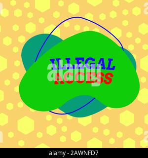 Textzeichen mit Unzulässiger Zugriffsberechtigung. Geschäftlicher Fototext unter Verwendung eines Passworts ohne Zustimmung des Benutzers Unsymmetrisches Muster des Formats obj Stockfoto