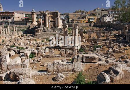 Römische Ruinen des Venustempels in Baalbek, Libanon Stockfoto