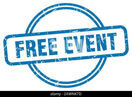 Kostenloser Event-Stempel. Kostenloses Event-Rundschreiben im Vintage-Stil. Kostenloses Event Stock Vektor
