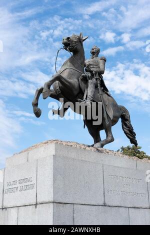 Andrew Jackson Statue des Bildhauers Clark Mills, Jackson Square, Downtown New Orleans French Quarter, USA Stockfoto