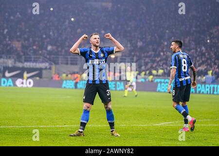 Milano, Italien, 09. Februar 2020, mailand skriniar (inter) während des FC Internazionale vs AC Mailand - italienisches Serie-A-Fußballspiel - Credit: LPS/Alessio Morgese/Alamy Live News Stockfoto