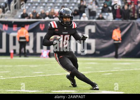 East Rutherford, New Jersey, USA. Februar 2020. Austin Duke (10) der New York Guardians trägt den Ball während eines Spiels gegen die Tampa Bay Vipers im MetLife Stadium am 09. Februar 2020 in East Rutherford, New Jersey. Gregory Vasil/Cal Sport Media/Alamy Live News Stockfoto