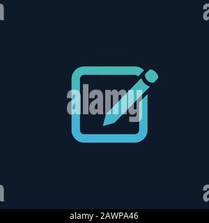 Erstellen Sie E-Mail-, Mail- oder Nachrichtensymbol für Apps und Websites. Darstellung des Stock-Vektors auf blauem Hintergrund isoliert. Stock Vektor