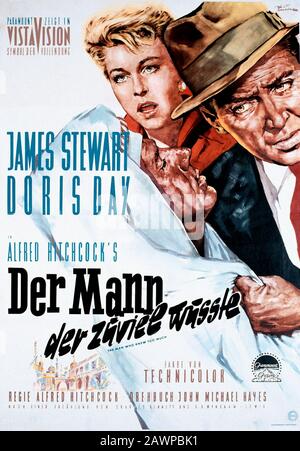 1956, USA: Die Schauspielerin und Sängerin DORIS DAY (* Doris Mary Ann Kappelhoff, geboren am 3. April 1924 Cincinnati, Ohio, USA) und JAMES STEWART, DEUTSCHLAND Stockfoto