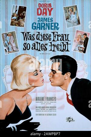 1963, USA: Die Schauspielerin und Sängerin DORIS DAY (* Doris Mary Ann Kappelhoff, geboren am 3. April 1924 Cincinnati, Ohio, USA) mit JAMES GARNER, DEUTSCHLAND Stockfoto