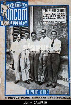 1934 , juli , Roma . Italien: Der italienische Wissenschaftsphysiker ENRICO FERMI ( Roma 1901 - Chicago , USA 1954 ), ( der erste von rechts auf dem Foto ) Stockfoto