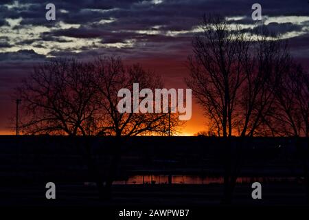 Sonnenaufgang im Canyon im Texas Panhandle. Stockfoto