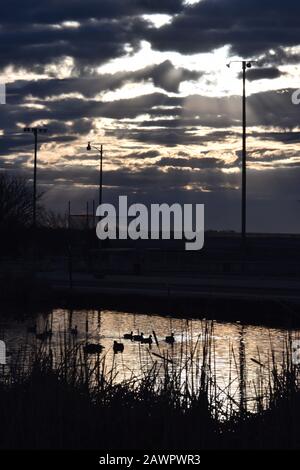 Sonnenaufgang im Canyon im Texas Panhandle. Stockfoto