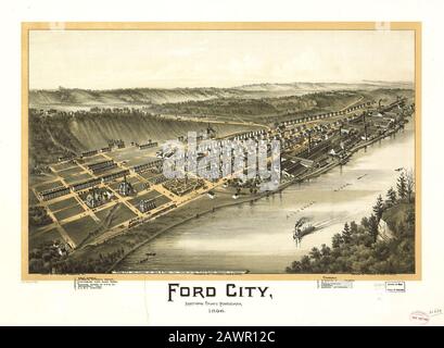 Ford City, Armstrong County, Pennsylvania, 1896. Stockfoto