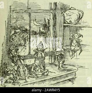 Der Ohio Farmer . Die seltsamste Sache geschah gestern Abend in unserem Haus (Die Geschichte wurde mir von einer kleinen grauen Maus erzählt). Es scheint, dass kurz nachdem die Leute ins Bett gingen, EIN Ball in der Speisekammer gehalten wurde, so sagte er. Einige Feen kreptin durch den WIN-dow, AJAR (Jetzt wissen Sie, wie wahrheitsgemäße Thelittle-Mäuse sind) Und brachten mit ihnen Instrumente, alle in süßer Melodie, Die sie auf der Sill spielten, durch Thelight des themoon. Ein Paar fette Brownies, beide innen für einen Spree, Als Bodenverwalter schnell einverstanden waren, Während ein spritziger junger Gefährte kletterte - auf einem Regal, Die Pflicht, sich zu nehmen. Stockfoto