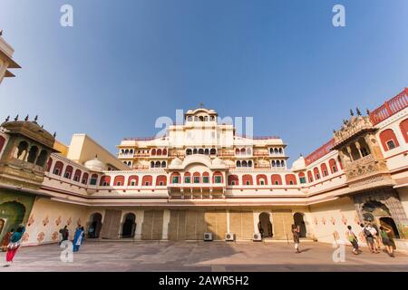 Stadtpalast, Jaipur, Rajasthan, Indien, Südasien, Asien Stockfoto