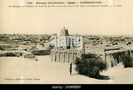 Fortier 368 Timbuktu Sankore Moschee. Stockfoto