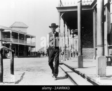 1952 , USA : Gary Cooper in HIGH NOON ( Mezzogiorno di fuoco ) von Fred Zinnemann - Vereinigte Künstler - FILM - KINO - Hollywood - Film - KULT - scena m Stockfoto