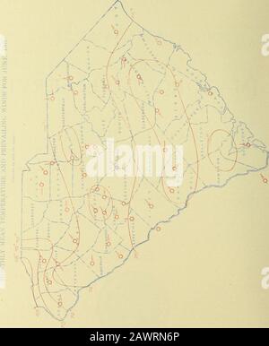 Klimatologische Daten, South Carolina. RALEIGH, N. C. WEATHER BUREAU OFFICE JLI.Y 26, 1907. ^&lt; wl m. Junk, LIH)7. CLIMATOLOCICAL RKIORT: ABSCHNITT SOUTH CAIIOLINA. 43 US-DKPARTMKNT OL LANDWIRTSCHAFT, CLIMATOLOCICAI. SlirvCE WETTER 15UKEAU. ZENTRALSTELLE: AA^ASHINGTON, D. C. jeweils von Nordosten an G-Stationen, von Osten an 3Stationen, von Nordwesten an 2 Stationen und von Thfnord an 1 Station. HW.u Schlängelt sich. Bei Beaufort auf der l.ith; bei P&gt;ovvman,Newberry auf der 5.; bei Camden auf der 2., 5., i:5., 2Gth;bei Charleston auf der 2.; bei Columbia auf der 1.; bei Libertyon auf der 5., 14., 1 Stockfoto