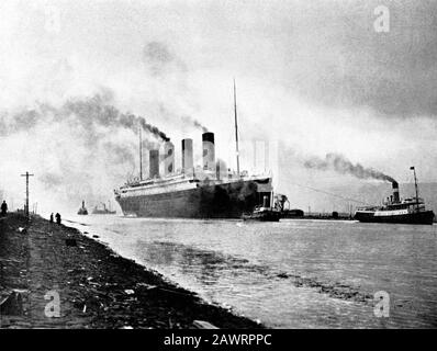 1912 , 2. april , SOUTHAMPTON , GROSSBRITANNIEN : Die britische Ozean-Liner RMS TITANIC Seeversuche 2. April 1912- FOTO STORICHE - HISTORIENFOTOS - NAVE - Stockfoto