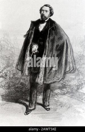 Der französische Dichter ALFRED DE MUSSET ( 1810 - 1857 ) , Liebhaber des Schriftstellers George Sand , war ein Absinthe süchtig - ASSENZIO - POETA - POESIA - POETR Stockfoto