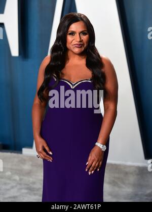 Mindy Kaling Teilnahme an die Vanity Fair Oscar Party im Wallis Annenberg Center für Darstellende Künste in Beverly Hills, Los Angeles, Kalifornien, USA, statt. Stockfoto
