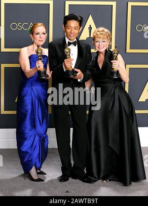 Hollywood, USA. Februar 2020. Hollywood, CA - 9. FEBRUAR: Anne Morgan, Kazu Hiro, Vivian Baker posiert im Presseraum während der 92. Jährlichen Oscarverleihung im Loews Hollywood Hotel am 9. Februar 2020 in Hollywood, Kalifornien. Foto: Christopher Victorio/imageSPACE Credit: Imagespace/Alamy Live News Stockfoto