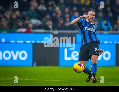 Milan Skriniar des fc Internazionale im FC Internazionale gegen AC Mailand, Mailand, Italien, 09. Februar 2020, Fußball-Italien Serie A Stockfoto