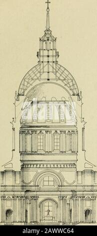 L'architectureLe passé.--Le présent. Abb. 68. - Château de Maisons-sur-seine.(Elévation extérieure). MEST le dôme des Invalides dont la Coupé (Abb. 69) montre ladisposition intérieure. Dans cette conception qui a donné assurement une fort séduisante Silhouette, larchitecte na obtenu ceteffet quà laide de deux coupoles superposées, dont lune, appa-rente, dissimule totalement à lextérieur lawine de lautre.Si encore le Mode de construction eût rendu sdu sdu sau Ensemble, douxé de parties, douxé de parties, douxé de douxé de parties Comme dans le dômeflorentin de Sainte-Marie des Fleurs, alors que laspekt eût étém Stockfoto