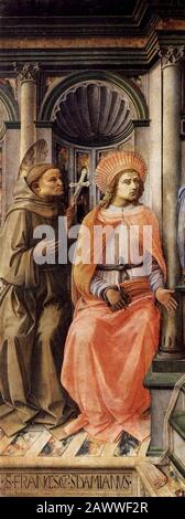 FRA Filippo Lippi - Madonna Mit Heiligen Inthronisiert (Detail) Stockfoto