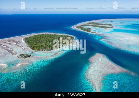 Tetamanu Pass von Fakarava-Atoll, Tuamotu Archipel, Französisch-Polynesien Stockfoto