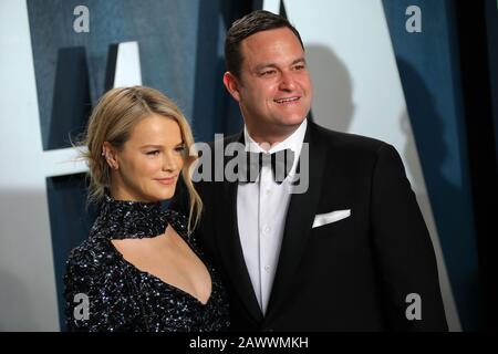 Kelly Sawyer Patricof und Jamie Patricof auf der Oscarparty "Vanity Fair" 2020, veranstaltet von Radhika Jones, die am 9. Februar 2020 im Wallis Annenberg Center for the Performing Arts in Beverly Hills stattfand. (Foto von JC Olivera/Sipa USA) Stockfoto