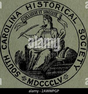 Die historische und genealogische Zeitschrift South Carolina . E . . . South Carolina Historical SocietyI Journal of a voyage to Charlestown   in So. Carolina ByPelatiah Webster im Jahr 1765. J Herausgegeben von Prof. T. P. Harri-son. I [Nachdruck aus Veröffentlichungen der Southern HistoryAssociation, April 1898.] Charleston S. C. 50c 8 vo. S. 18. Anbetung am dritten Jahrestag der Thei South Carolina Historical Society, in der Ilibernian Hall, in Charleston, am Donnerstagabend, 27. Mai 1858, um 118 so. CA. HISTORISCHES UND GENEALOGISCHES MAGAZIN Stockfoto