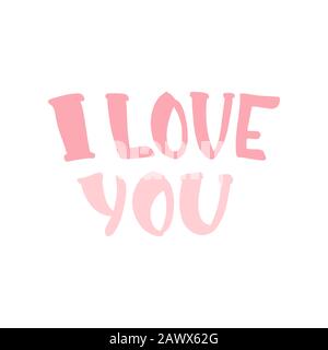 Valentinstag Handschriftlichen Text übertodeln. Handgezeichneter romantischer Schriftzug. Design für Poster-, Banner- oder Einladungskarten. Vektorgrafiken Stock Vektor