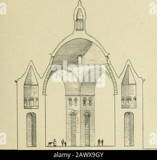 L'architectureLe passé.--Le présent. Abb. 25. - Plan de Saint-Front de Périgueux. Didées de Recherche, mais suivant des moyens dexécution etdes matériaux différents variant selon les Régions. A chaque MOYKN AGK 53 province corrcsponcliMil des leiilalixes parlicLilières, mais avecune i^Réocciipation conslanle : celle de voûter les églises. L)uralleindre ce but, les moines, chez lesquels sétait Réfugiée et:cf£:i.•io: LE FIG. 26. - Coupe de Saint-Front de Périgueux. Concentrée linstruction, sinspirant des combinaisons romaines, byzantines et syriaques sur lesquelles ils sont plus ou moinsren Stockfoto