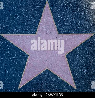 Los Angeles - 6. september 2019: Leerer Stern auf dem Walk of Fame in Hollywood Stockfoto