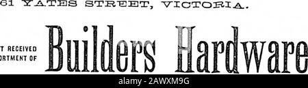 Daily Colonist (1895-06-04) . UAPPy DACHTE AN BANGE. Bnilders Hardware, Herde. Tinware und Granit, Sheet Metai Work, Oornice Work, Sky Lights und Roofing. Leitungen und Heizung. DNI8, EIN JAHR DES ADLERS. MEBICYCLES, Cold Swaged Re-inforced Frame (Patentierte.l Eagle Alufelgen (patontiert). SEHEN SIE SICH DIE WODD-FELGEN AN. GHOLLES & RENOUF, LTD WIR HABEN NUR RECEIVEDA URCE AB80RTMENT VON. Rufen Sie uns an, bevor Sie an anderer Stelle einkaufen. UNSERE PREISE SIND RICHTIG, Z.B. Vorherige und Co. BESCHRÄNKTE HAFTUNG. Stockfoto