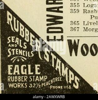 Atlanta City Directory. ving rot&gt;ert 53 Pittman Fayne 54 Landrum Maude Mrs 55 Gibby William 56 Vakant58 Vakant 60 Smith Bettie Mrs 62 Wilson La FayetteHerring Willard 64 Hogan Margaret Mrs 66 Noles Joseph 74 Roberts Jane (c) 76 Fuller George W 78 Vakant (Humphries Intersects) 93 Colcord Williams Lum Co 97 Wilburn Thomas 99 Atkinson Lee101 Hewell Leila Mrs105 Collier Ida 109 Gresham Andrew (c) 110 Clark Charles (c)112 Johnson Annie (c)116 Marbut Alfred (c)118 Mitchell Newton (c)120 Henderson Edward (c) 122 Lowe Lewis fc) 123 Jackson Mathew (c) 124 Bailey William (c) 125 Smith George (c) Stockfoto