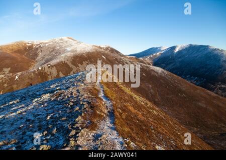 Die Beinn A'Ghlo Range, Braigh Coire Chruinn-bhalgain und Carn nan Gabhar vom Gipfel von Carn Liath Stockfoto