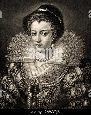 Isella von Österreich. Porträt Elisabeth von Österreich (Wien, Österreich, 5. Juli 1554 - 22. Januar 1592) war Erzduchess von Österreich, Tochter des Heiligen Stockfoto