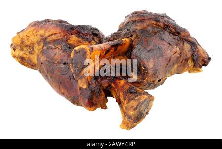Zwei Langsam gekochte Lammschäfte isoliert auf weißem Grund Stockfoto
