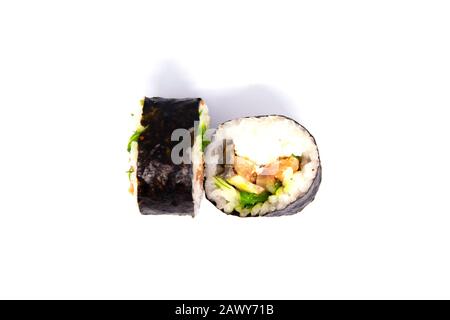 Rollen von Mohn isoliert auf weißem Hintergrund Stockfoto